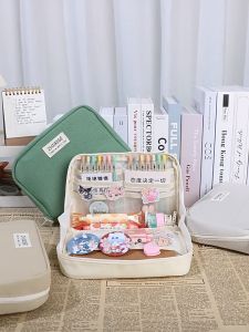 Gaya Niche Sederhana Kanvas Siswa Jepang Kapasitas Besar Kotak Penyimpanan Fungsional Multi-Layer Bernilai Tinggi