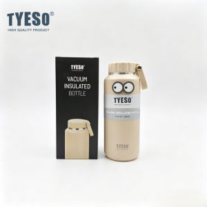 TYESO | Tyeso 500ml Thermoses with Cute Sticker Handle Insulated Easy-Pull Cup Sport Water Bottle for Men Women Portable Mug Hydration