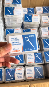 COMBO 6 Hộp Tăm Chỉ Nha Khoa tiệt trùng Vệ sinh Răng Miệng làm sạch mảng bảm Chân Răng- Chuyên dụng bảo vệ răng miệng hiệu quả - Hộp 50 chiếc Tăm Chỉ Nha Khoa