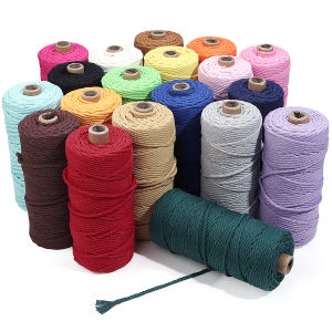100 Thước 3 Mm Cotton Màu Macrame Dây Dây Cho Đồ Trang Trí Móc Dây Giáng Sinh Cưới Trang Trí Nhà Tròn Áo Sợi Cotton