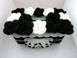 Sarung Kotak tissue Flower ungu bisa custom warna