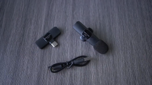 Microphone Lavalier Nirkabel Clip On TaffStudio Dengan Noise Reduction USB Type-C untuk Live Streaming dan Vlogging