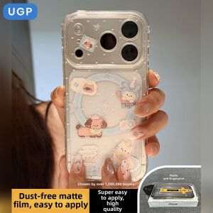 UGP | Transparent Polka Dots Cute Pets iPhone 17ProMax Case Magnetic Full Protection Silicone