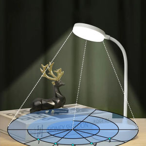 Led Study Table Light Lamp USB Rechargeable Eye Protection Desk Lamp Touch Sensor Student Dimming Reading Light Lampshade for Study Table Room Bedroom Warm 学生学习台灯 LED Desk Table Lamp