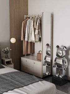 YANGYING | Adjustable Full-Length Mirror Closet Rack with Bedside and Mobile Function