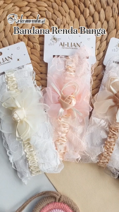 Bando Anak Bayi Lucu 0-6 Bulan Renda Besar | Bandana Balita Perempuan