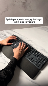 Ergonomic Split Keyboard with Silent Keys and Wrist Support