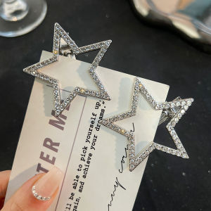 Rhinestone Pentagram Barrettes Womens Classy Broken Hair Duckbill Clip Headdress Elegant Bangs Side Clip Hairpin