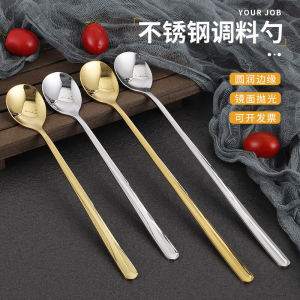 Tay Cầm Dài Thìa Cà Phê 304 Bằng Thép Không Gỉ Thìa Khuấy Mở Rộng Mật Ong Thìa Tráng Miệng Phong Cách Hàn Quốc Thìa Đá Nhỏ