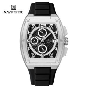 NAVIFORCE Fashion Men Casual Chronograph Rubber Watch Waterproof Multifunction Calendar Display Original 2024 Quartz Mens Watches