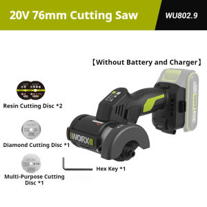 Worx | WORX WU802 20V 76mm Brushless Compact Multi Cutter Cordless Angle Grinder for Diverse Cutting and Grinding Multi Tools
