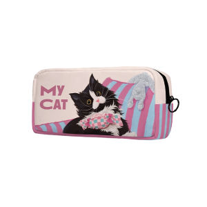 AOSONG | Cute Cat Design Secondary Art Style Large Capacity Stationery Pouch