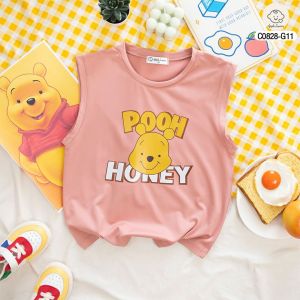 (SG SELLER) Size XL Kids Sleeveless Top Age 6-8Yrs Vest Top Cotton Singlet Cartoon Winnie the pooh /Little mermaid