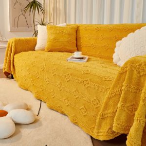Anti-slip Cat Scratch Resistant Reversible Jacquard Fleece Sofa Cover