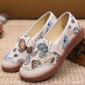 JIFANPAUL | Breathable Leisure Soft Soled Linen Casual Shoes Female