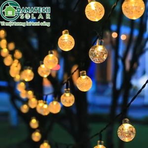 Đèn quả cầu pha lê bi bọt năng lượng mặt trời chống nước - Trang trí ban công nhà cửa quán cafe sân vườn ngoài trời