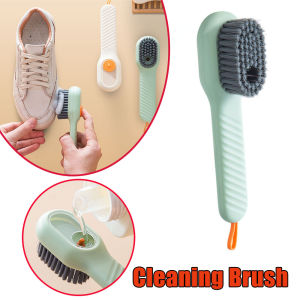 Soft Bristles Shoe Brush with Liquid Soap Dispenser Non Scratch Cleaning Brush for Shoes Clothes Household Magic Cleaner