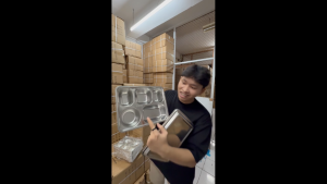 Food Tray SUS 304 5 Sekat + Tutup / Kotak Bento Bekal Makan / Piring Makan Stainles TEBAL 5 Sekat