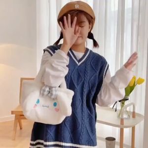 Sanrio Cute Plush Handbag Kawaii Cosmetic bag Cartoon Handbag Kuromi Large Christmas Gift Japanese