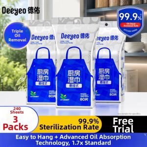 Deeyeo | Super Strong De-Greasing Wet Wipes for Kitchen Use Thickened