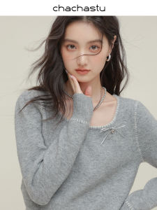 Quần Áo Knitwear Màu Xám Phong Cách Thư thái