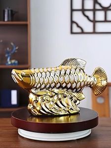 Pajangan Ikan Arwana Emas Arowana Golden Fish Feng Shui Wedding Home Decor