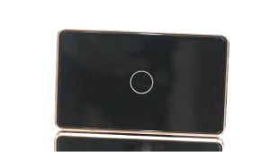 Công tắc cảm ứng thông minh wifi loại đặc biệt nút chạm lõm viền nhôm màu vàng