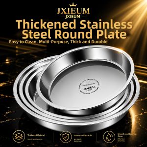 JXIEUM | Heavy-duty Food Grade Stainless Steel Round Steaming Plate