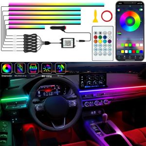 Bộ Đèn LED Nội Thất Xe Hơi Với Chức Năng Đồng Bộ Nhạc Hiệu Ứng Cầu Vồng Động Đổi Màu Sắc Đèn Viền Nội Thất Acrylic 75cm