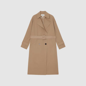 ICICLE | Silk Wool Easy Care Double Breasted Dew Pearl Style Trench Coat