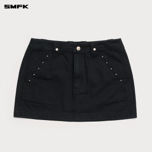 SMFK | Leopard Print Retro Studded Working Style Short Skirt Mid to High Waisted Figure-Hugging