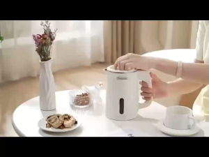 Mini electric kettle home small portable travelling auto power off double layer anti-scald separate opening lid 600W 1L large capacity