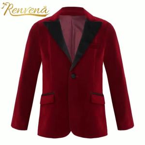 Baby Kids Boys Suits Jackets Long Sleeve Gentleman Velvet Formal Blazer Coat Outerwear for Wedding Party Formal Occasions Coats