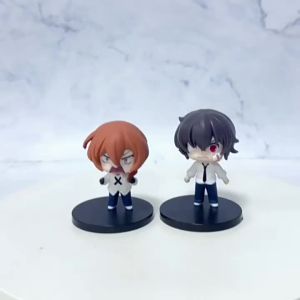Bandai | 7cm Bungou Stray Dogs Anime Figure Kawaii Dazai Osamu Action Figure Cute Nakahara Chuuya Figurine PVC Collection Model Doll Toys