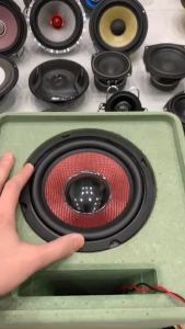 loa bass 16 màng sợi cácbon đỏ từ 115 coil 35 4ohm 80w chuyến ghép mạch k10-k18 giá 1 loa