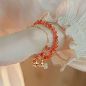 IVY Palace Style Hetian Yu Bracelet Bell Bracelet Bangle Women High-end Sense Personality Light Luxury Bracelet Jewelry Set