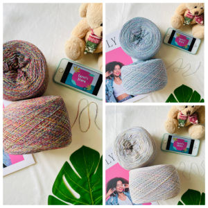 Yarn - Sợi 100% Cotton Loang Vi tính (Loang đẹp) | Cotton Nhật - Sợi Se/Xe Tròn | Sợi đan móc đồ mùa hè (Cỡ sợi 0.8mm)