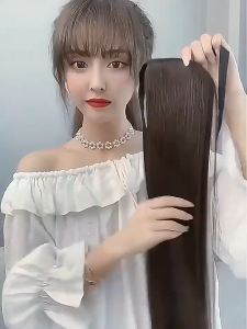 Ponytail ikat Lurus 60cm Rambut Palsu / Natural Straight / Kuncir Ekor Kuda Lurus