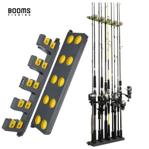 Booms Fishing WV4 Fishing Rod Holders Vertical Wall Rod Rack Store Up to 10 Rods For Fishing Pole Holder Storage Tools 4 Colors