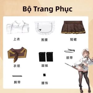 Bộ Trang Phục Cosplay Nữ Thần Chiến Thắng NIKKE Dành Cho Nữ Gồm Đồng Phục Hầu Gái Dễ Thương Với Áo Tạp Dề Váy Và Tóc Giả - Trang Phục Halloween