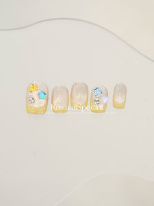 สติ๊กเกอร์ติดเล็บไล่สีทำมือ เล็บปลอมแบบสวมใส่ได้ ซีรีส์สีสดใส คุณภาพระดับไฮเอนด์ สินค้ามาใหม่ปี ฤดูร้อน แบรนด์ฮาล์ฟเวฟ