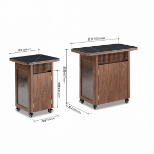 YUANSHI YUANSU | Moveable Walnut Wooden Side Table