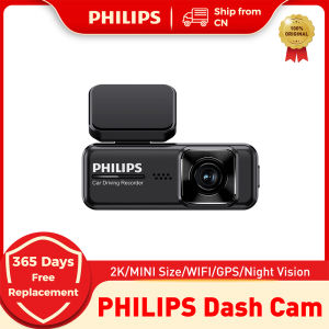 Philips | PHILIPS MINI Dash Cam 2K UHD Car Camera Front Dash Camera for Cars Built-in WIFI 24H Parking Monitor Super Night Vision G-Sensor