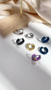 MUA 2 TẶNG 1 Bông tai khoen tròn bản dày đeo sát tai style cá tính rẻ đẹp