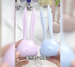 Dao Cạo Lông Mày Hình Thỏ Xinh Xinh Siêu Dễ Thương- Bộ Gồm 2 Dao Có Đế Cấm Dao Hình Thỏ Siêu Tiện Lợi