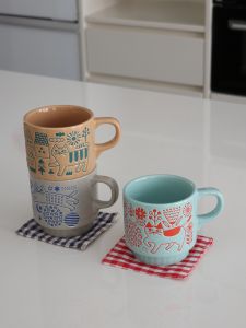 Tách Cà Phê Gốm Thiết Kế Retro