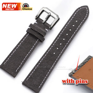 Vintage Watchband 18mm 20mm 22mm Smartwatch Leather Denim style Strap for Seiko Bracelet for Rolex for Omega Women Men Wristband