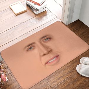 Saint Nicolas Cage Thảm Chùi Chân Chống Trượt Ngộ Nghĩnh Meme Thảm Cho Phòng Tắm Nhà Bếp Phòng Khách Máy Làm Bằng Vải Polyester Chống Thấm Nước Thảm 40x60cm