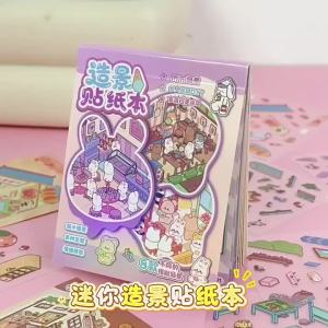 Sách Bộ Sưu Tập Hình Dán 3D Tự Làm Kích Thước Bỏ Túi Hình Dán Hoạt Hình Dễ Thương Mini Giúp Giảm Căng Thẳng Và Trị Liệu