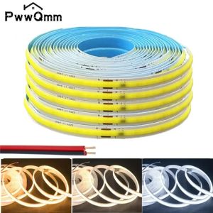1-5m COB LED Strip Light 220V Flexible Tape Lights Smart IC No Need Driver High Bright 240 LEDs Linear Lighting RA95 Warm White